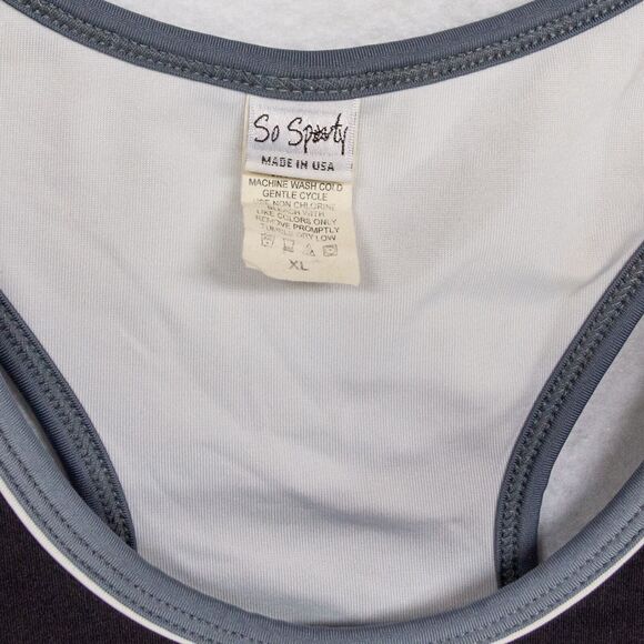Women's XL Tank Activewear SO SPORTY Vintage Cropped Workout Gear Made in USA - Picture 3 of 4